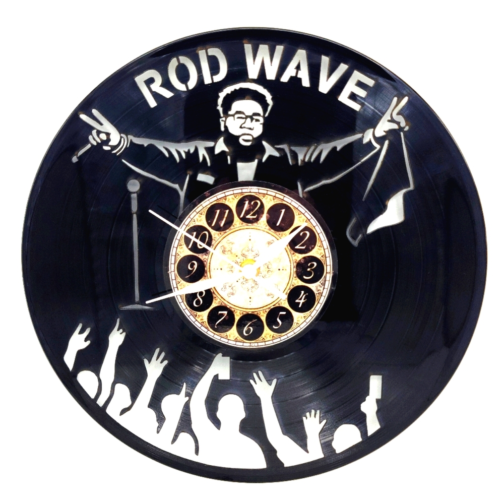 ROD WAVE vinyl record clock